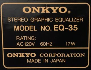 Onkyo Integra EQ - 35 Stereo Graphic Equalizer Vintage 2