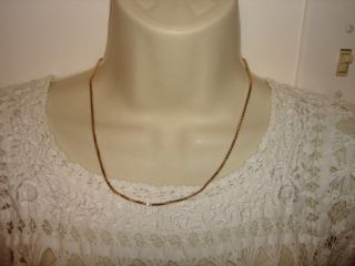 Vintage 18 " L 14k Solid Yellow Gold Box Chain Necklace Heavy 12.  2grams