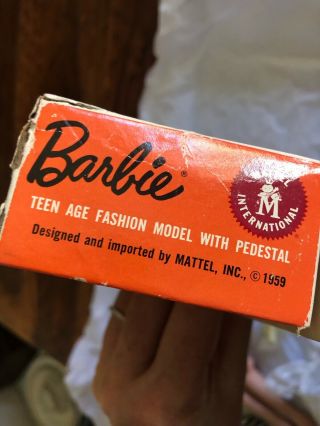 Vintage Blonde Ponytail BARBIE No 850 Box w/ stand 1959 Doll 3