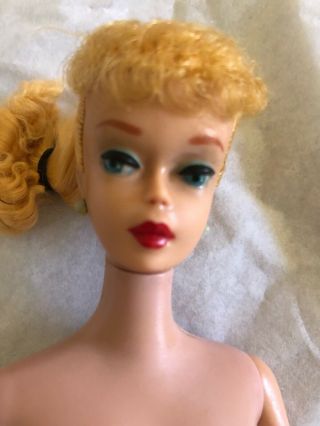 Vintage Blonde Ponytail BARBIE No 850 Box w/ stand 1959 Doll 8