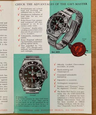 Vintage Rolex GMT - Master Information Pamphlet Booklet 1965 3