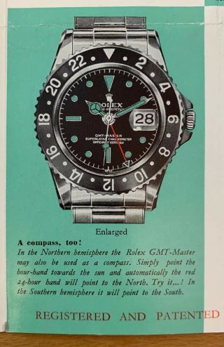 Vintage Rolex GMT - Master Information Pamphlet Booklet 1965 4