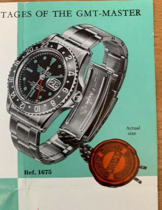 Vintage Rolex GMT - Master Information Pamphlet Booklet 1965 5