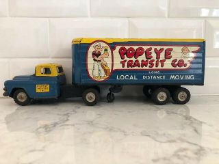 Popeye Transit Co.  Truck Vintage Line Mar Tin 1950 