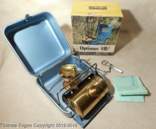 Vintage Optimus 8r Hiking Camping Cook Stove Made In Sweden Boxed Backpacking