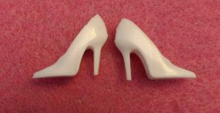 Vintage Barbie White Spiked Heels These Are " Spiked " Not Just Heels Very Rare