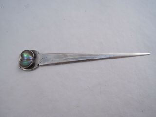 Kalo Sterling Silver Letter Opener Arts And Crafts Abalone Cabochon