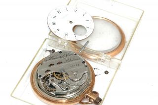 Vintage E Howard & Co Boston Pocketwatch Movement Case Face Crystal Repair Parts