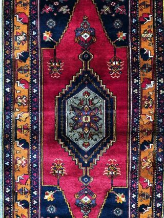 4 X 8 Vintage Handmade Wool Turkish Authentic Design Decorative Rug