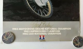 Rare Vtg 1984 DAVID BAILEY TEAM HONDA Motocross Champion Poster CR250R CR125R 2