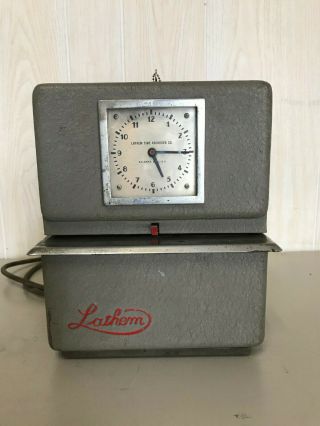 Vintage Lathem Model 3813 Punch Clock Time Recorder W/keys & Inked Ribbon