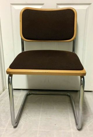 Vintage Mid Century Modern Marcel Breuer Style Chrome Cesca Chair -