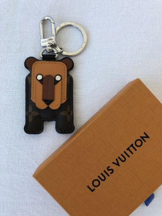 Rare Louis Vuitton Lion Zodiac Bag Charm Key Ring Holder Monogram Eclipse Lv