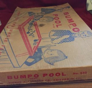 Rare Vintage 1950 ' s Bumpo Pool no.  532 Table Board Marble Game - Sidney A Tarrson 10