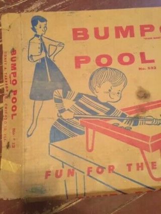 Rare Vintage 1950 ' s Bumpo Pool no.  532 Table Board Marble Game - Sidney A Tarrson 3