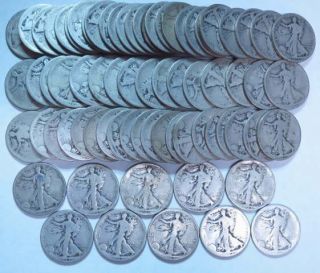73 Rare Find Us Silver Walking Liberty Half Dollar Coin Date Range 1917 - 1929