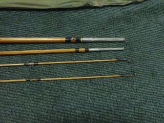 VINTAGE MONTAGUE SUNBEAM BAMBOO FLY ROD - 9 ' - WITH EXTRA TIP,  SOCK & TUBE 3