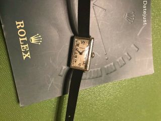 ROLEX 18K Solid White Gold Vintage 1930 with Brochure in 5