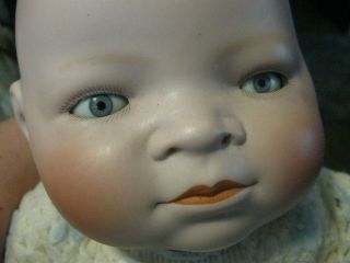 Vtg Grace S Putnam Bye Lo Baby Doll Bisque Head Cloth Body Rare Lg 20 Inch Size
