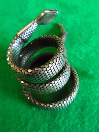 COILED SNAKE ARM BAND by WHITING & DAVIS,  VINTAGE,  UNTOUCHED ESTATE FOUND, 2