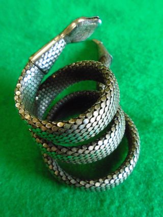 COILED SNAKE ARM BAND by WHITING & DAVIS,  VINTAGE,  UNTOUCHED ESTATE FOUND, 3