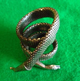 COILED SNAKE ARM BAND by WHITING & DAVIS,  VINTAGE,  UNTOUCHED ESTATE FOUND, 4