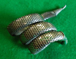 COILED SNAKE ARM BAND by WHITING & DAVIS,  VINTAGE,  UNTOUCHED ESTATE FOUND, 5