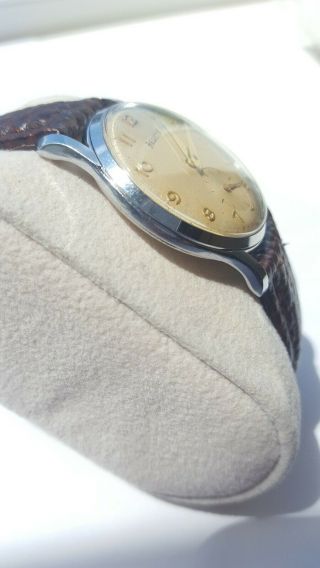 Vintage 1950s Mens Helvetia Dress Style Watch Serviced Cal.  82C 5