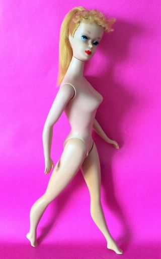 Vintage 1960 Ponytail Barbie Doll 4 Blonde Stock No.  850 By Mattel Tm