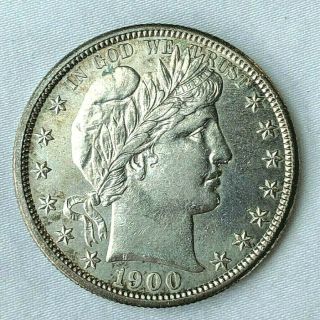 1900 - S Silver Barber Half Dollar In Stunning And Rare