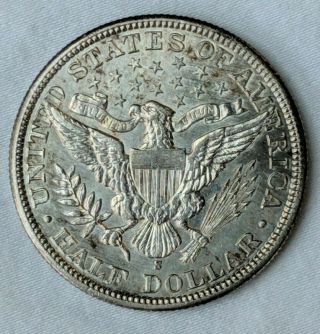 1900 - S SILVER BARBER HALF DOLLAR IN STUNNING AND RARE 2