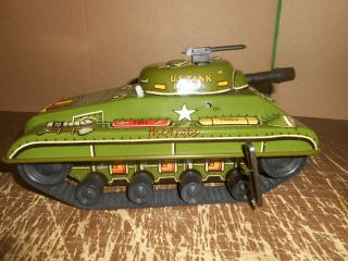 Vintage Marx Us Tank Division Wind Up Tin Tank And