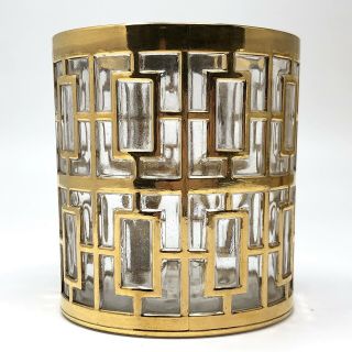 Vtg MCM Imperial Glass SHOJI GOLD COCKTAIL ROCKS GLASSES BAR - set of 8 Regency 4