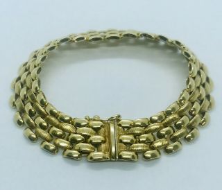 Beautifl Vintage 14k Gold Rice Beads Bracelet.  Made In Italy