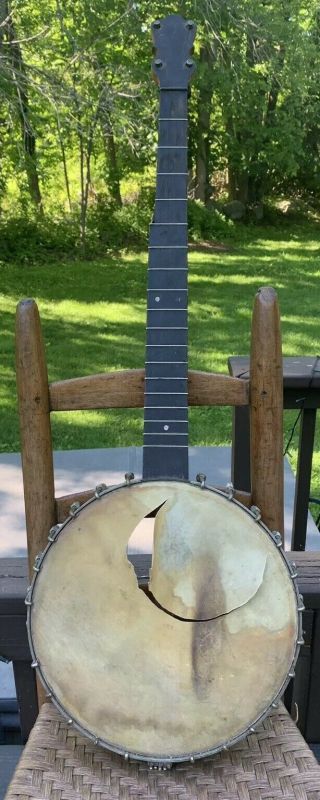 Vintage 1800s 5 String Banjo Project Blue Grass Music Instrument