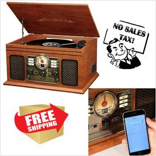 Victrola 3 - Speed Bluetooth Vintage Vinyl Record Player Stereo Turntable