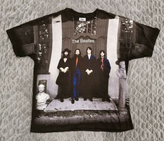 Vintage The Beatles Hey Jude Allover Print T - Shirt Hanes Xl Vtg