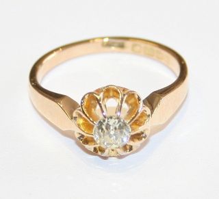 Antique 18ct Gold 0.  33cts Diamond Solitaire Engagement Ring Circa 1910/11 Size M