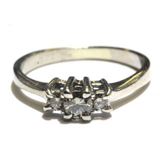 14k White Gold.  26ct Round Diamond 3 Stone Engagement Ring 1.  9g Estate Vintage
