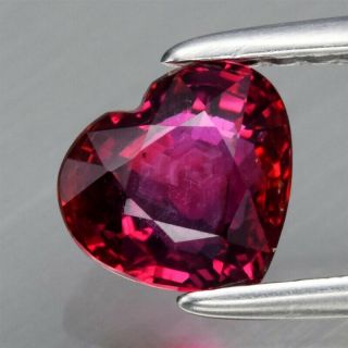 Rare 1.  04ct 6x5.  3mm Heart Natural Unheated Untreated Red Ruby,  Mozambique
