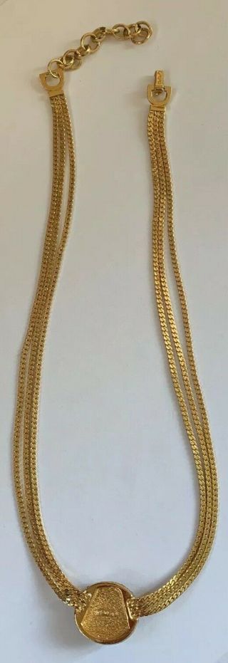 Vintage Christian Dior Cabochon Crystal Rhinestone Gold Tone Necklace Choker 7
