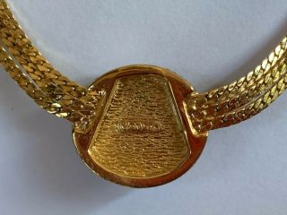 Vintage Christian Dior Cabochon Crystal Rhinestone Gold Tone Necklace Choker 8