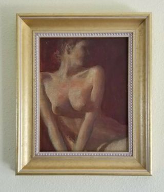 Rare Antique Edmond Woods Early Studio Nude Female Figure Oil Painting Listed