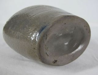 Antique c 1790 - 1810 American Flask Ovoid Form Reeded Neck Cobalt Dabs yqz 10
