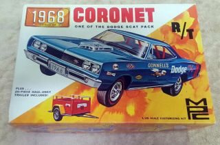 51 Year Old Mpc 1968 Dodge Coronet R/t 3in1 100 & Unbuilt