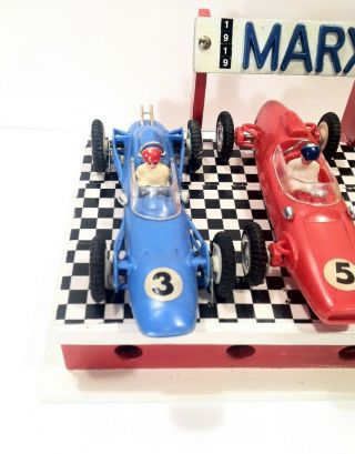 THREE Vintage 1960 ' s Marx Indy Race Car Display One Of A Kind LOOK & READ 2