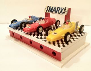 THREE Vintage 1960 ' s Marx Indy Race Car Display One Of A Kind LOOK & READ 7