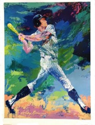 Rusty Staub Leroy Neiman Lithograph Poster 25x36 Ny Mets Vintage 1975