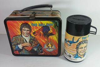 The Fall Guy Metal Lunch Box Thermos Vintage 1981 Aladdin Lee Majors Tv Series