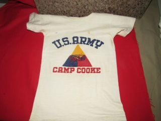 Wwii Us Army Rare Camp Cooke Armored Pt - T Shirt Id 